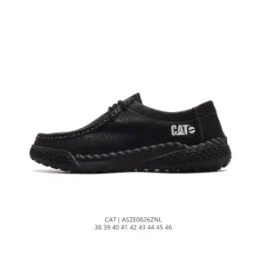 Men's Cat Work Boots Leather Low Cut Casual Shoes