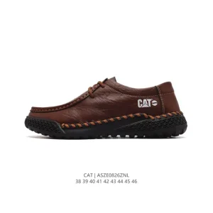 Men's Classic Cat Brand Low-Top Casual Leather Shoes with Goodyear Welt