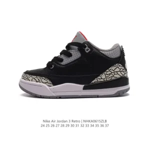 Jordan AJ3 Retro Kids Basketball Shoes White Black Cement