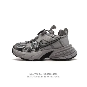 Nike V2K Run Kids Retro Running Shoes White Metallic