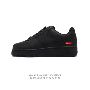 Nike Air Force 1 '07 Low White Leather Sneakers with Air Cushioning