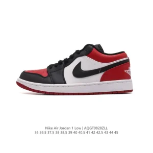 Jordan AJ1 Low Retro Classic Leather Sneakers with Air Cushion