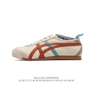 ASICS Onitsuka Tiger Mexico 66 Classic Vintage Leather Sneakers for Men and Women