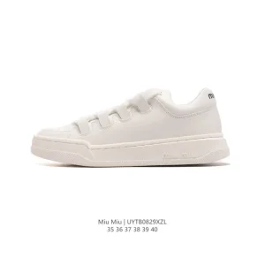 Miu Miu 2024Ss Platform Sneakers with Thick Sole and Logo
