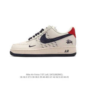 Nike Air Force 1 Low 07 White Leather Sneakers with Air Cushion Sole