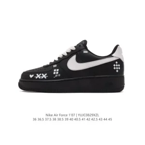 Nike Air Force 1 Low 07 White Leather Sneakers with Air Cushion