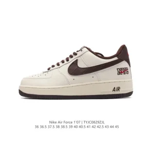 Nike Air Force 1 07 Low White Leather Sneakers with Air Cushion