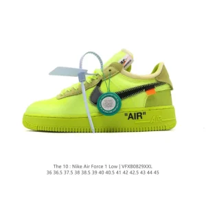 Nike Off-White Air Force 1 OW Collaboration Thick Sole Height Increase Sneakers