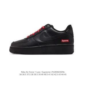 Supreme x Nike Air Force 1 Low Black Red Box Logo