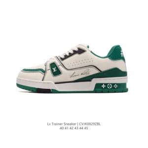 Louis Vuitton Trainer Sneaker Low Top Leather Shoes with Thick Sole