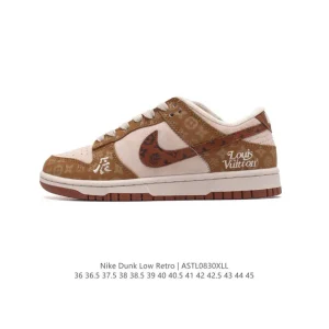 Nike Dunk Low Retro Louis Vuitton Collaboration Vintage Basketball Skate Shoes