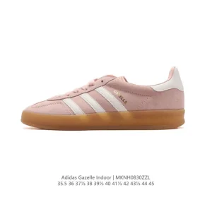 Adidas Originals Gazelle Indoor Retro Leather Canvas Sneakers with Gum Sole