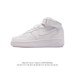 Nike Air Force 1 07 Low White Leather Casual Sneakers with Air Cushion