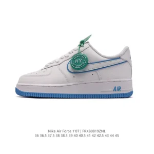 Nike Air Force 1 '07 Low White Leather Sneakers with Air Cushion