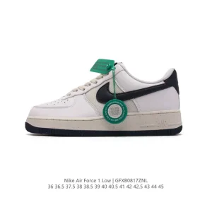 Nike Air Force 1 Low 07 White Leather Casual Sneakers with Air Cushion