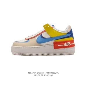 Nike Air Force 1 Shadow Low Top White Leather Shoes for Women