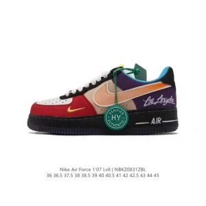 Nike Air Force 1 Low 07 Casual Leather Sneakers with Bubble Sole