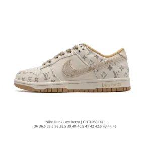 Nike Dunk Low Retro Louis Vuitton Collaboration Vintage Skate Shoes