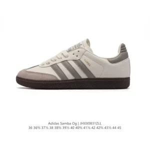Adidas Samba OG Leather Classic Sneakers White Gum Sole