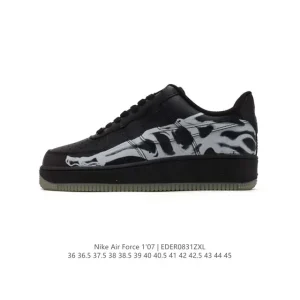 Nike Air Force 1 07 Low White Leather Sneakers with Air Cushion