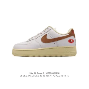 Nike Air Force 1 07 Low White Leather Sneakers with Air Cushion