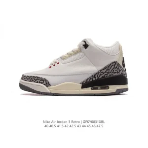 Jordan Air 3 Retro SE Men's Basketball Shoes White Black Cement