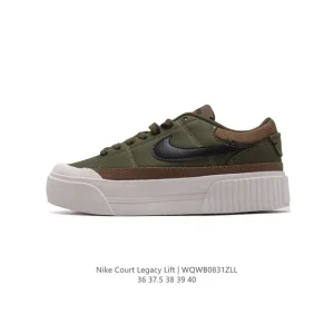 Nike Court Legacy Lift Women's Shoes White Leather Retro Sneakers