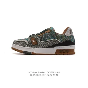 Louis Vuitton Trainer Sneaker Low Full Diamond Fashion Sneakers