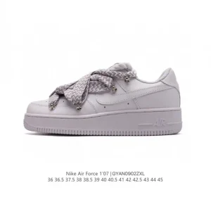 Nike Air Force 1 '07 Low Top Sneakers with Deconstructed Straps and Double Laces