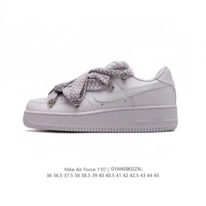 Nike Air Force 1 '07 Low Top Sneakers with Deconstructed Straps and Dual Laces
