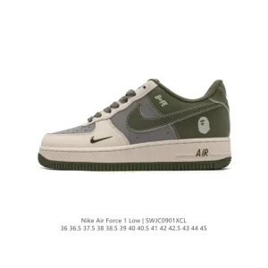 Nike Air Force 1 Low 07 White Leather Sneakers with Air Cushion Sole