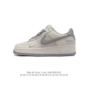 Nike Air Force 1 07 Low White Leather Sneakers with Air Cushion
