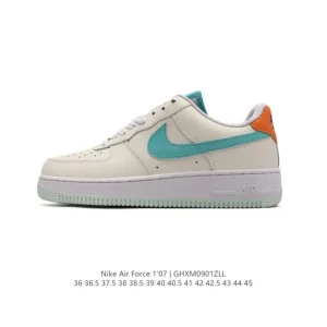 Nike Air Force 1 07 Low White Leather Sneakers with Air Cushion