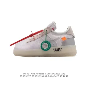 Nike Off-White Air Force 1 OW Collaboration High-Top Sneakers with Gift Accessories