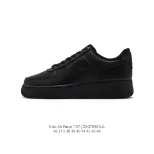 Nike Air Force 1 '07 Low White Leather Casual Sneakers with Air Cushioning
