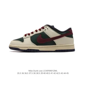 Nike Dunk Low Vintage Leather Sneakers with Double Laces