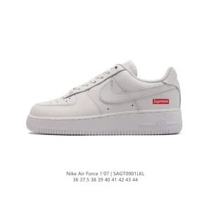 Nike Air Force 1 '07 Low White Leather Sneakers with Air Cushion