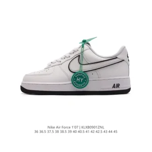 Nike Air Force 1 '07 Low White Leather Sneakers with Air Cushioning