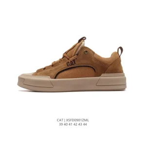 Cat Men's Breathable Low-Top Casual Leather Shoes