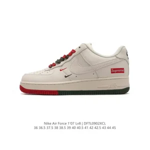 Supreme x Nike Air Force 1 Low Black Red Box Logo Sneaker