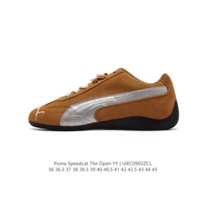 Puma Speedcat Open Yy Pink Brown Suede Mesh Retro Sneakers