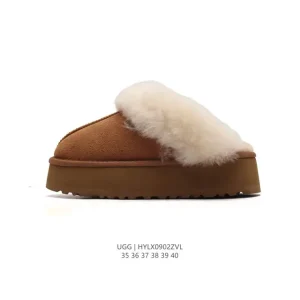 UGG Women's Classic Winter Wool Slippers with Waterproof Leather