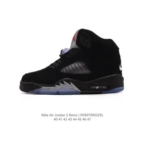 Jordan Air 5 Retro Mid Top Basketball Shoes with Team Jordan Label
