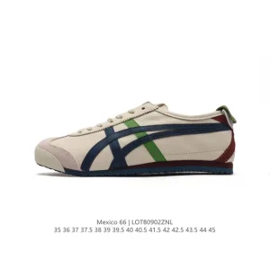ASICS Onitsuka Tiger Mexico 66 Classic Retro Leather Sneakers for Men and Women