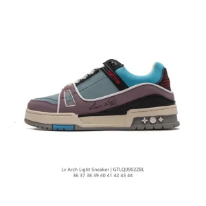 Louis Vuitton LV Trainer Sneaker Low Thick Sole Elevated Fashion Shoes