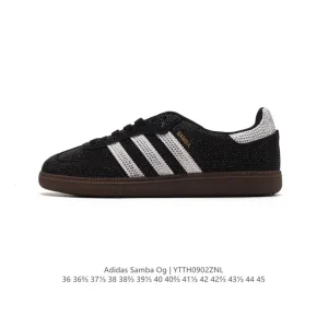 Adidas Samba OG Classic Leather Sneakers with Gold Details