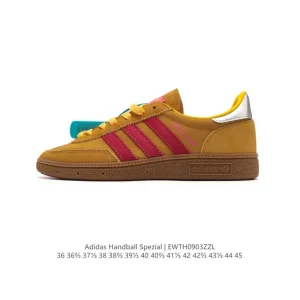 Adidas Handball Spezial Low Cut Vintage Leather Sneakers with Three Stripes