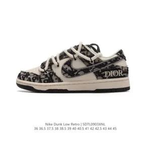 Nike Dunk Low Retro Dior Inspired Dual Laces Vintage Board Shoes