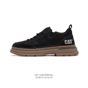 Cat Men's Outdoor Hiking Boots Breathable Leather Shoes
