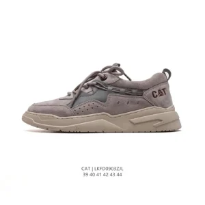 Cat Men's Breathable Leather Low-Top Sneakers Classic Casual Shoes